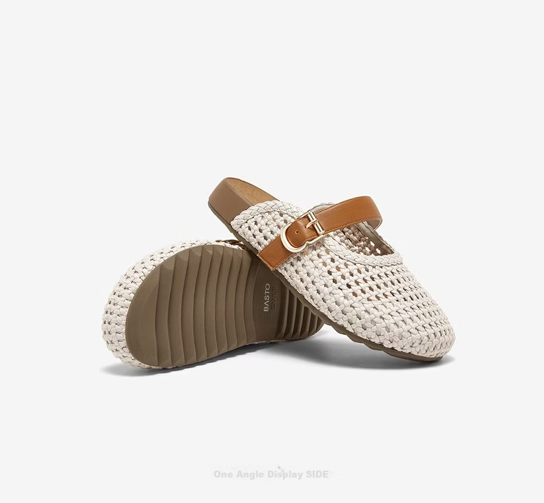 BASTO Woven Hollow Breathable Platform Birkenstock Style Women's Slippers D5116BH6 15
