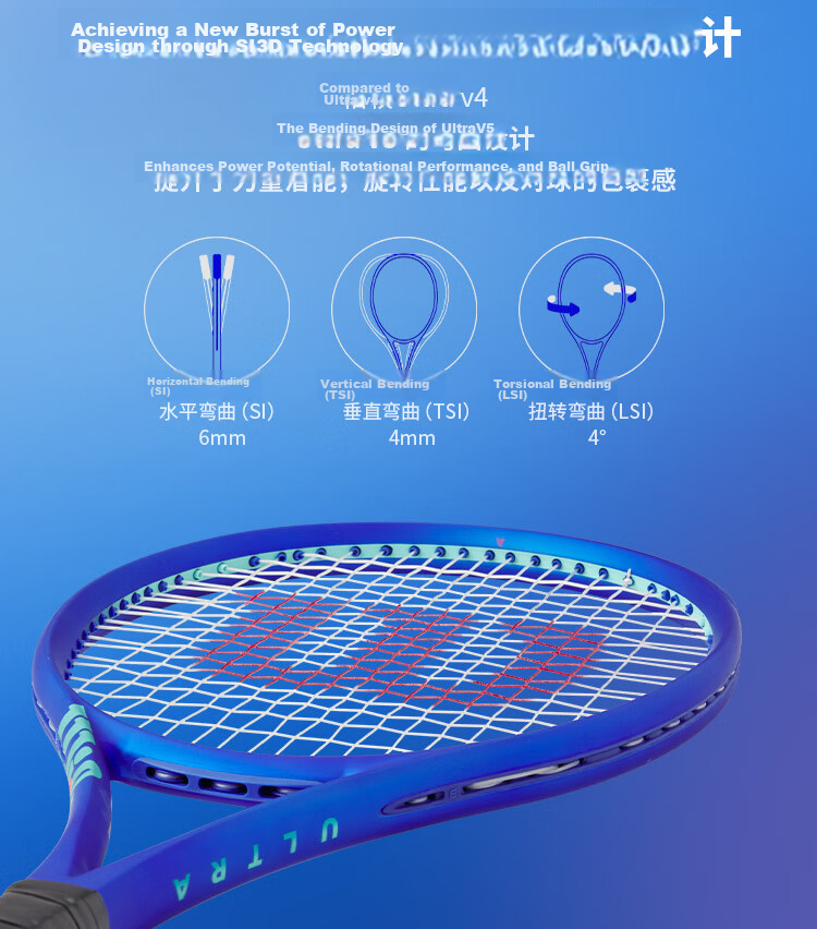 Wilson Ultra 100L V5 Strung Tennis Racket Zhang Shuai Zheng Qinwen Signature Series Professional Tennis Racquet 4