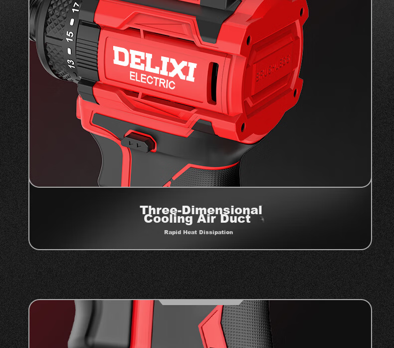 DELIXI ELECTRIC Brushless Impact Screwdriver Cordless Electric Screwdriver Rechargeable Lithium Drill Power Tool 18