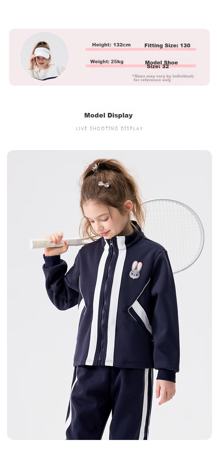 Disney Girls' Spring Autumn 2026 New Fashionable Cardigan Jacket and Casual Pants Two-Piece Set 10