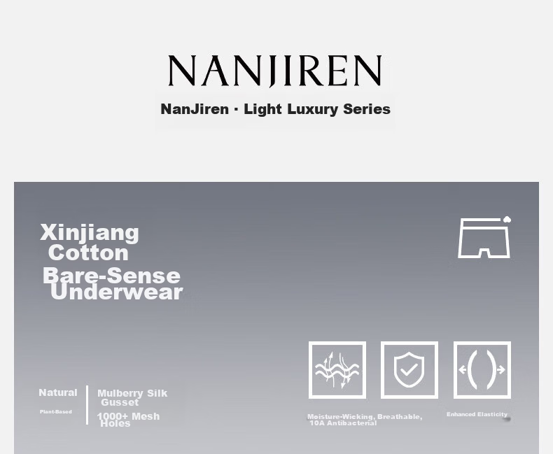 Nanjiren Men's Cotton Boxer Briefs Breathable Antibacterial Summer Thin Four-Point Shorts 2026 New Style 1