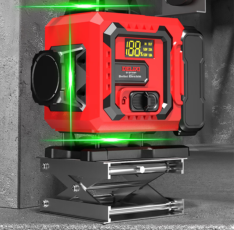 Delixi Electric Green Light 16-Line Infrared Level Laser Dual Power High Precision Strong Light Fine Line Auto Leveling Outdoor Construction 2