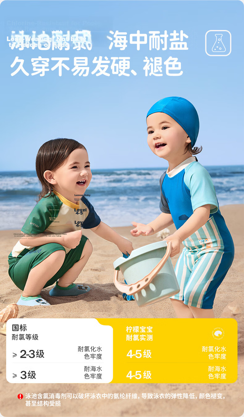 Lemon Baby Kids Swimwear Two-Piece Summer Boys Girls Baby Swimsuit One-Piece Toddler Short Sleeve Swimwear 12