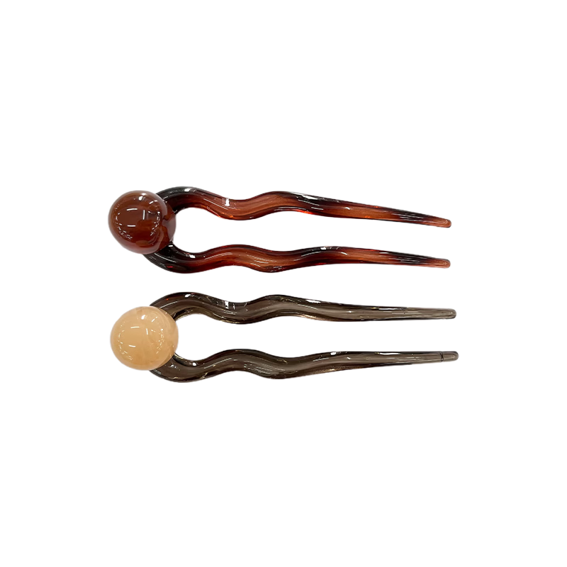 CHIMERA Vintage Round Bead New Chinese Style U-Shaped Hairpin Bun Maker Hair Stick for Women Birthday Gift Set of 2