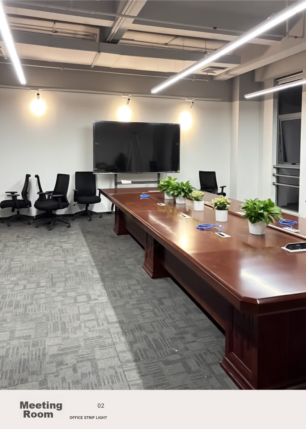 NVC LED Linear Pendant Light Office Rectangular Commercial Lighting LED Strip Light Modern Minimalist High CRI Linear Light 50W White Light White Body 11
