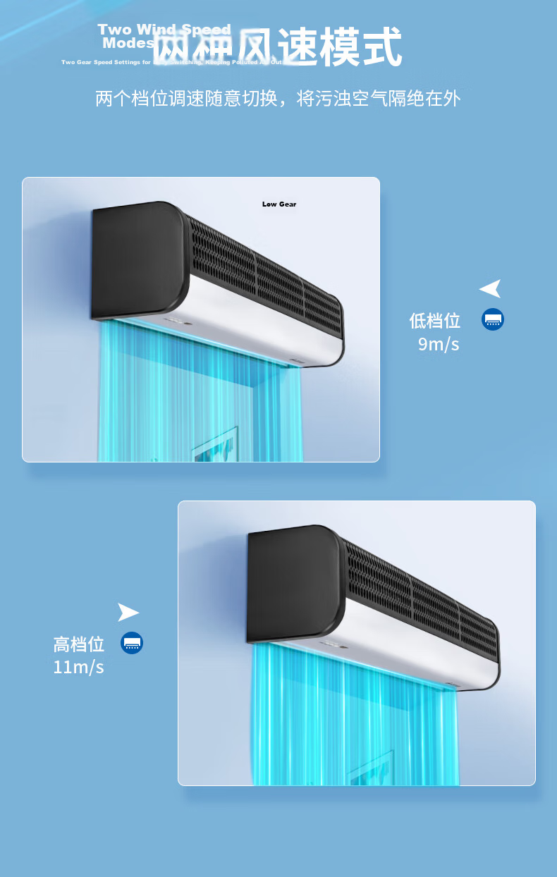 NW (NYYW) Commercial Air Curtain Energy-Saving G6 Model 0.9m Remote Control Air Door Curtain 5