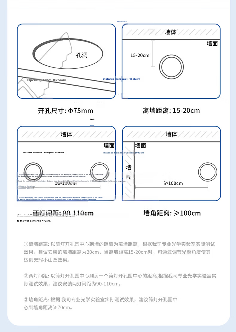 HP LED Deep Cup Anti-Glare Eye Protection Recessed Downlight for Entrance Bedroom Corridor Ceiling 7.5cm Warm White Mu Zhi Light 19