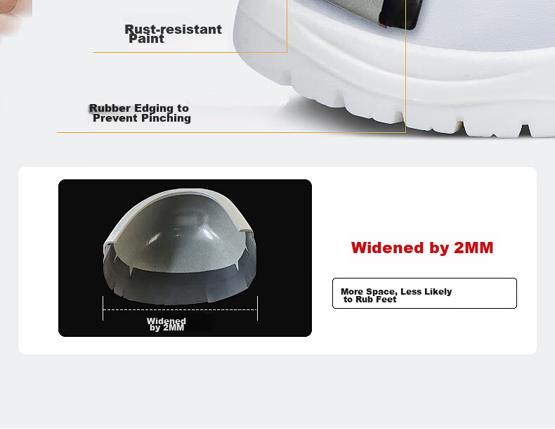 Mulang Anti-Static Safety Shoes Steel Toe Dust-Free Shoes Food Factory Electronic Workshop Professional Non-Slip Work Shoes White Size 42 6