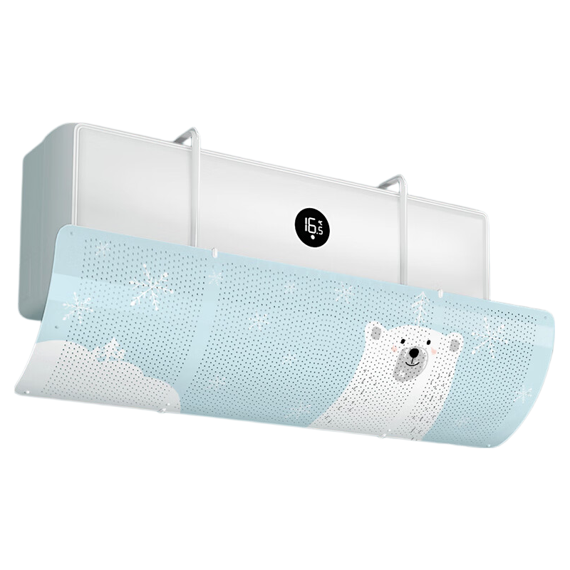 XIAO HUANG HOU Air Conditioner Wind Deflector, Anti-Direct Blowing Hanging Wind Guide Board, No Drilling Required, Suitable for Postpartum Care And Infants, Universal Wind Shield, Polar Bear Desig
