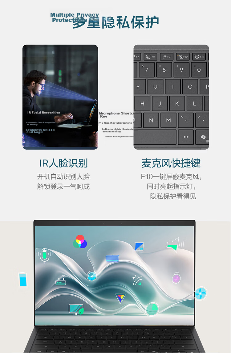 ASUS Lingyao 14 Dual Screen 2026 New Core Ultra X7 2.8K 144Hz OLED Fold Dual Touch AI Laptop (358H 32GB 1TB) Stone Gray 30