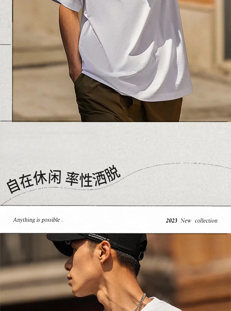 LI-NING Men's Summer Comfortable Breathable Short Sleeve Sports T-Shirt Fashion Casual Loose Fit 4