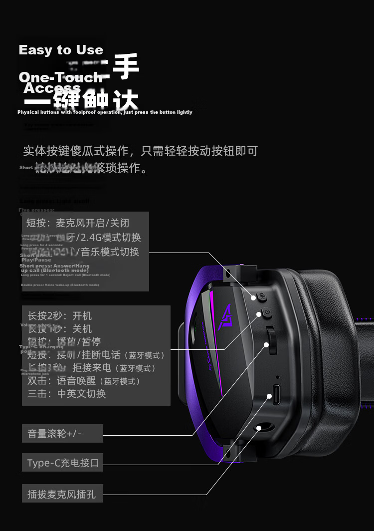 Taidu THS326 Quad-Mode Gaming Headset Bluetooth Wireless Over-Ear 7.1 Ice Cooling Magnetic Ear Cups Wired Esports Delta Operation Fearless FPS Sound Positioning Frostbite Edition 19