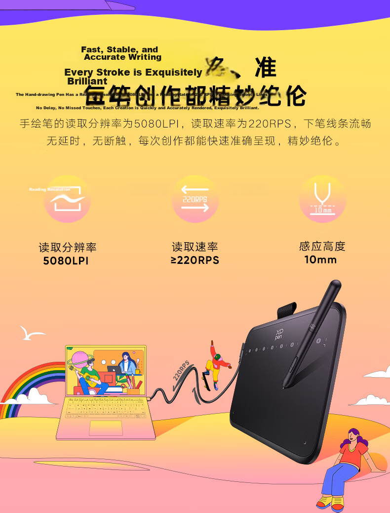 XP-Pen Deco Pro LW 2nd Generation Digital Drawing Tablet DP 2nd Gen Graphics Tablet Computer Drawing Pad Handwriting Tablet Compatible with PC and Mobile Electronic Drawing and Writing Pad 3