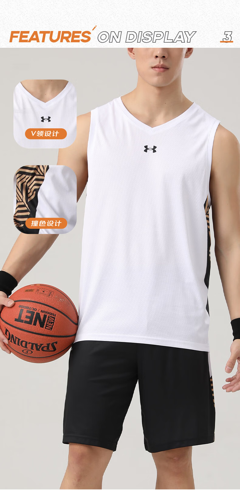 Under Armour Men's Short Sleeve Sports Tank Top Summer Quick-Dry Breathable Loose Fitness Running Training Basketball Shirt 10