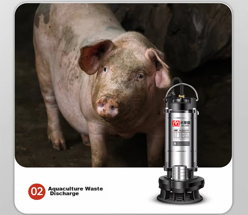 Milade Submersible Pump Household Well Water Pump 220V Stainless Steel Agricultural Sewage Pump Irrigation High Flow High Lift 18