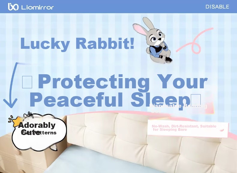 Liomirror Disposable Bedding Set 3-Piece Thickened Hotel Bed Sheet Pillowcase Portable Animal City 3-Piece Set 1