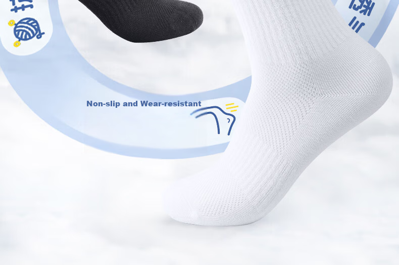 Li-Ning Unisex Summer Sports Socks Running Cycling Sweat-Absorbing Breathable Basketball Badminton White Mid Socks 3 Pairs XL 3