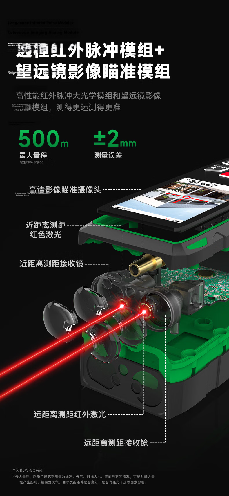 SNDWAY Laser Distance Meter Outdoor High-Precision Camera Laser Ruler Infrared Electronic Measuring Device SW-GQ300 8