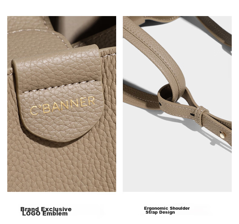 C.BANNER Women's Cowhide Basket Handbag Large Capacity Crossbody Bag Birthday Qixi Valentine's Day Gift for Girlfriend 8