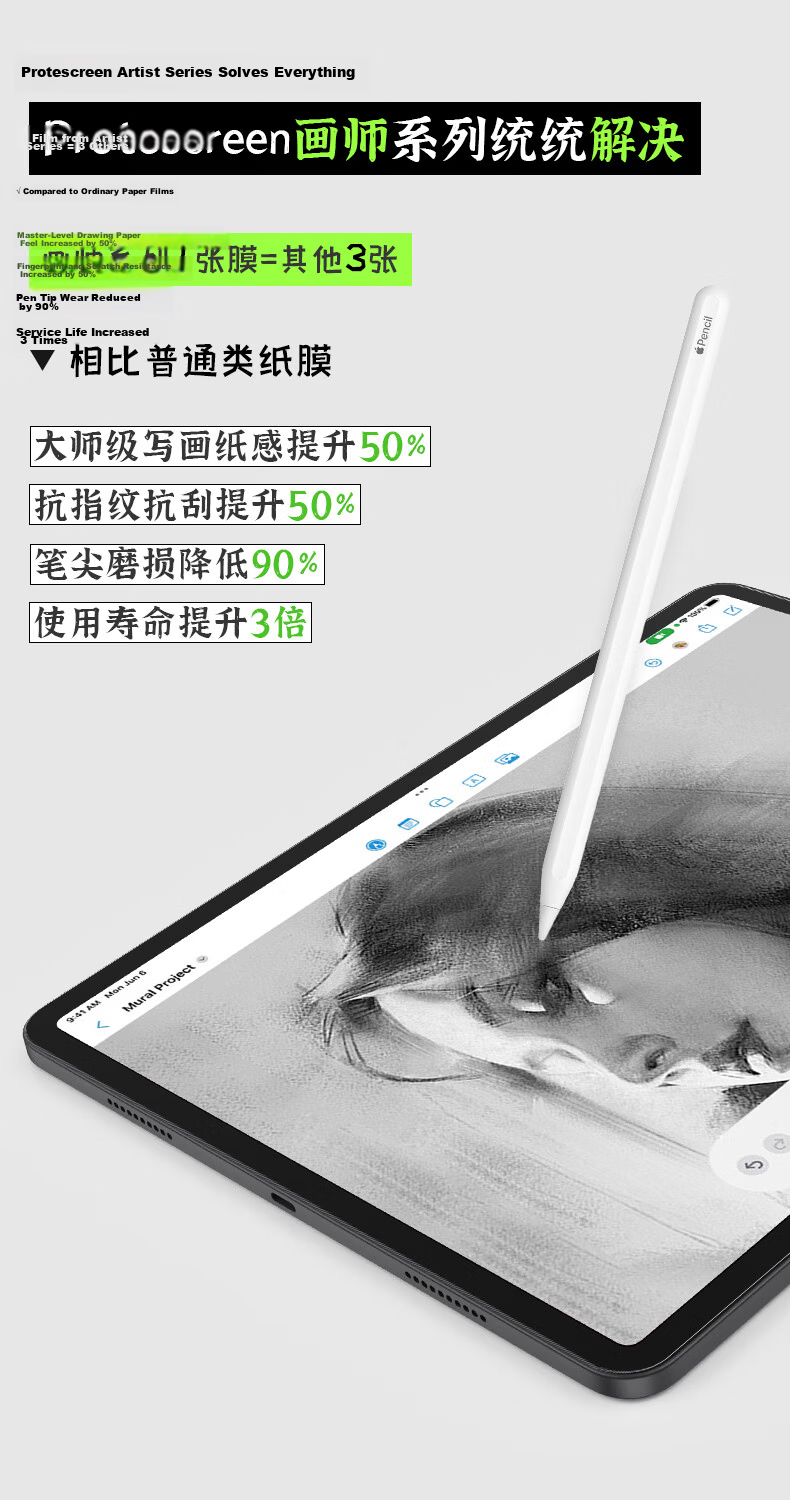 PROTESCREEN Anti-Glare Screen Protector for 2024 New iPad 12th Gen 3A Matte Paper Film Compatible with iPad Air 8 and iPad Pro 11-inch, Anti-Reflection, Handwriting Friendly 5