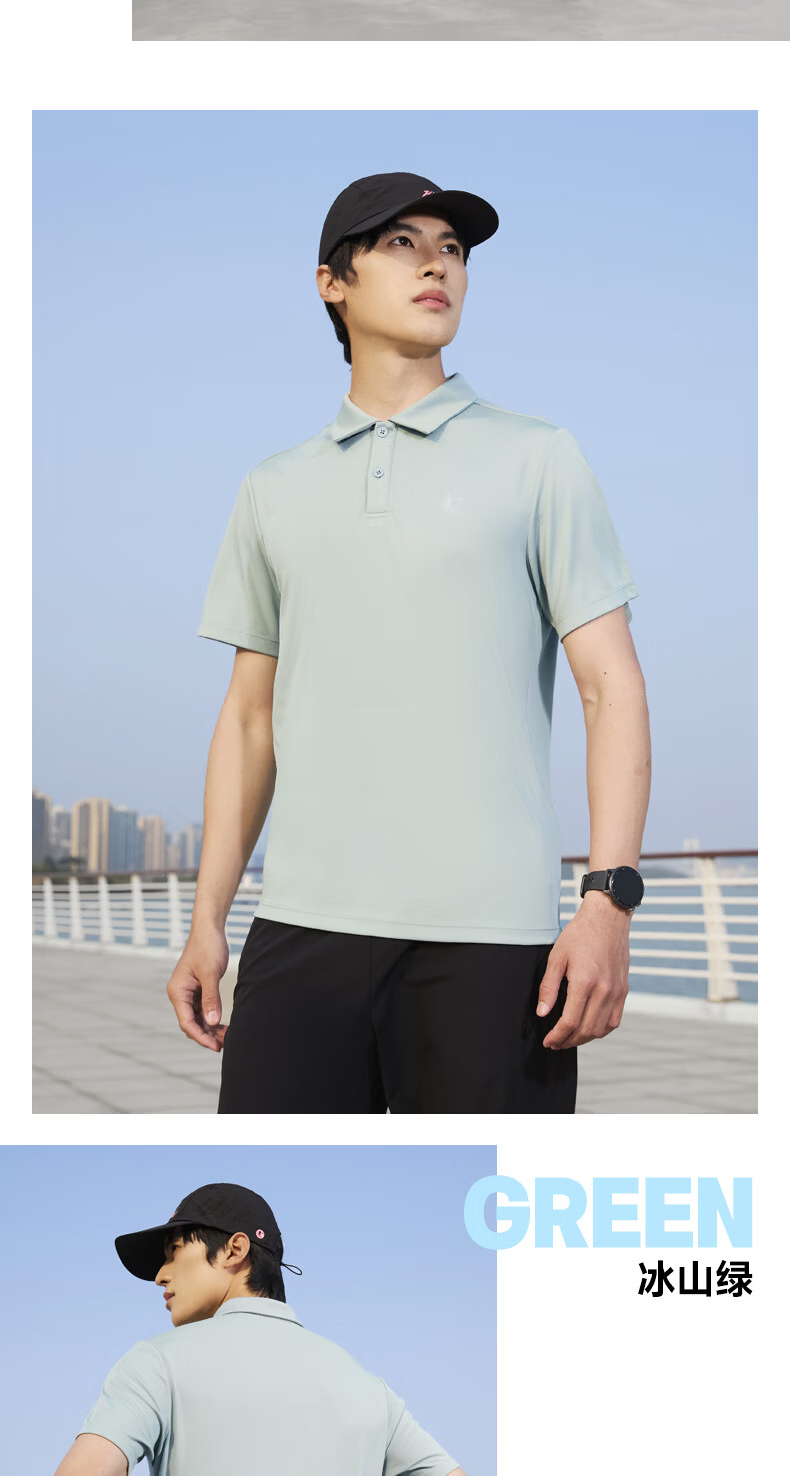Jordan Men's Polo Shirt Comfortable Business Casual Summer Quick-Dry Short Sleeve Sports Top 20
