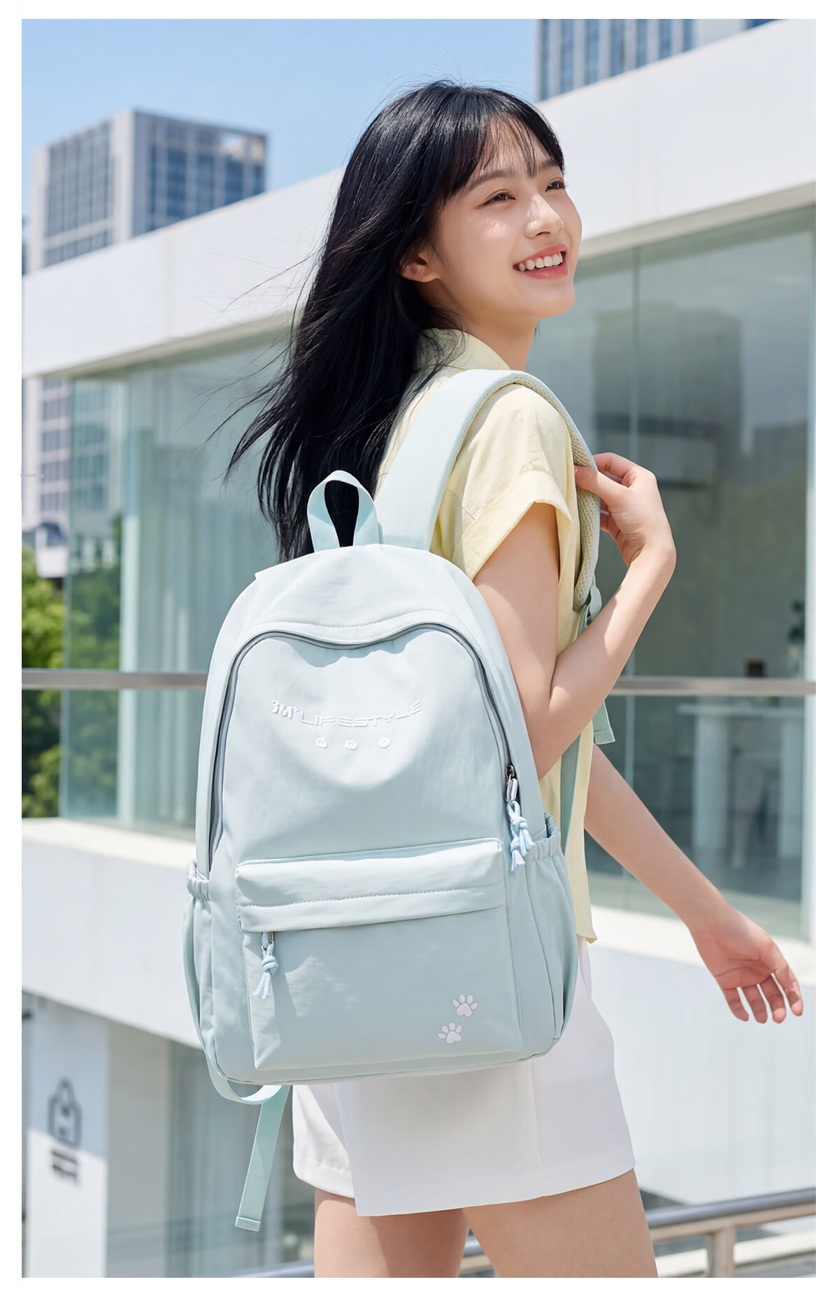 361° Women's Backpack High-Value Fresh Casual Versatile Large Capacity Double Shoulder Bag for Middle School, High School, and College Students Travel Backpack 25