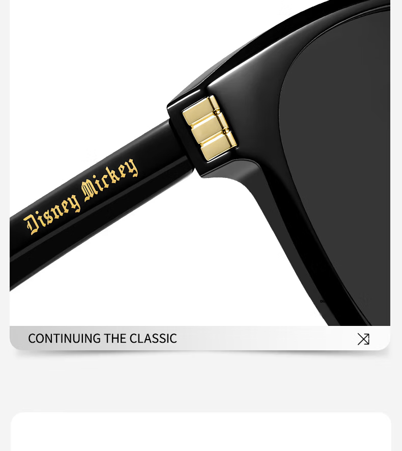 Disney Women's UV Protection Sunglasses 2026 New Trendy Unisex Outdoor Driving Black Frame Sunglasses 14