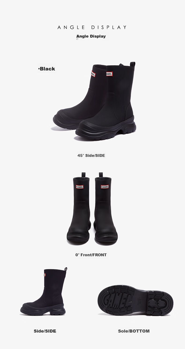 CAMEL Rainbow Rain Boots Women Lightweight Outdoor Casual Short Boots L25W577027 Red Size 38 27