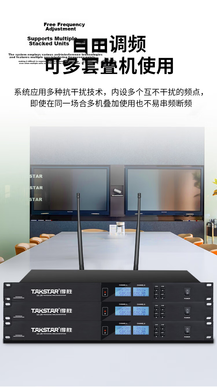 TAKSTAR UC-2R+UC-TH1 Wireless Set Dual Receiver Conference Host Speech Gooseneck Microphone 5