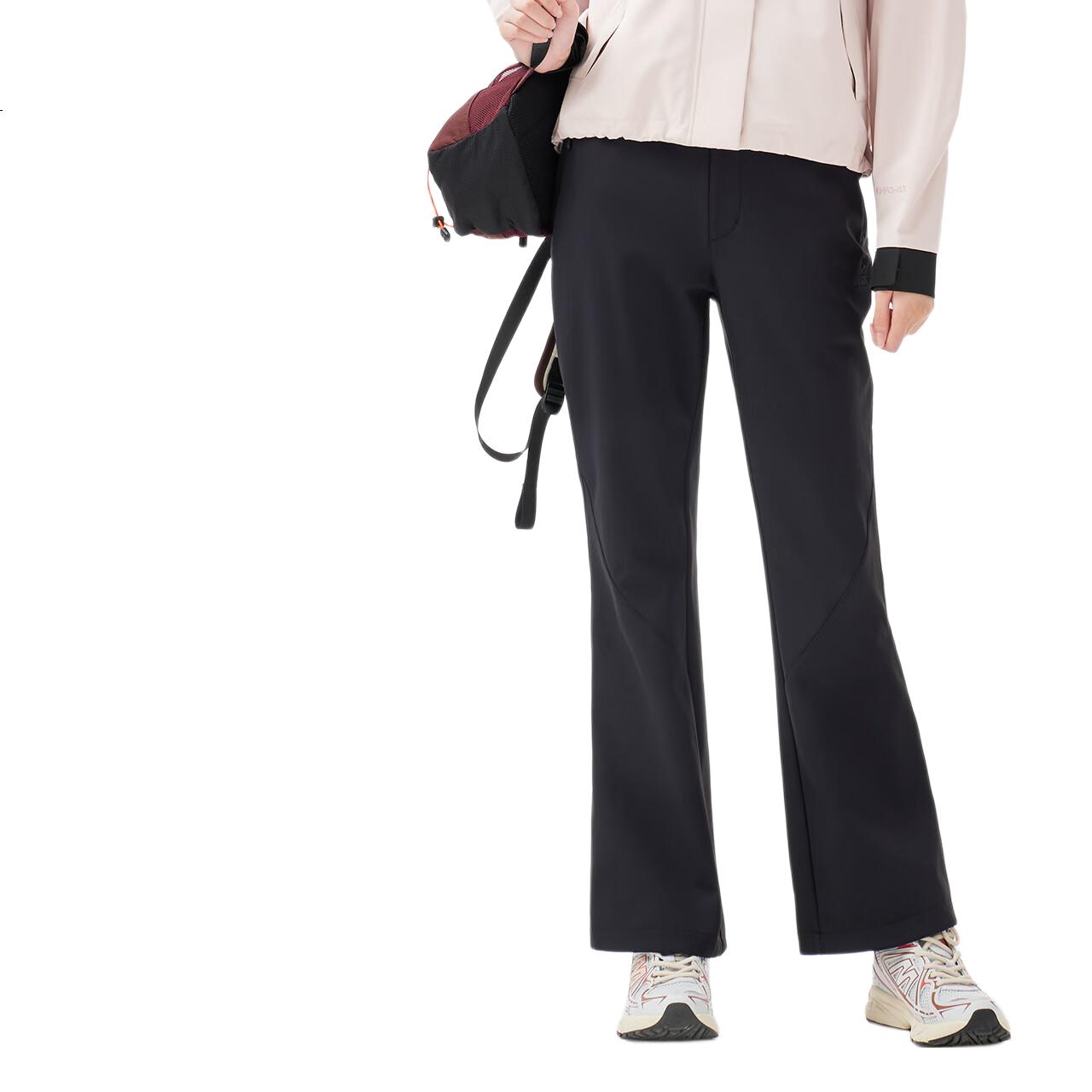 CAMEL Women's Outdoor Softshell Pants Autumn Winter Fleece Lined Warm Anti-Static Water-Repellent Flared Hiking Mountaineering Trousers 9195