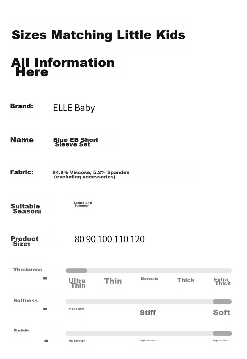 ELLE BABY Baby Pajamas Summer Kids Soft Silk Girls Homewear Boys Short Sleeve Air Conditioning Clothes Bud Green 120 20