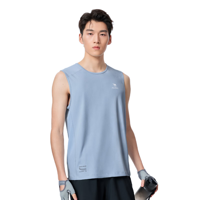 CAMEL Quick-Dry Sports Vest Men Running Basketball Training Sleeveless T-Shirt C16BAYL6005 Morning Glory Blue XL
