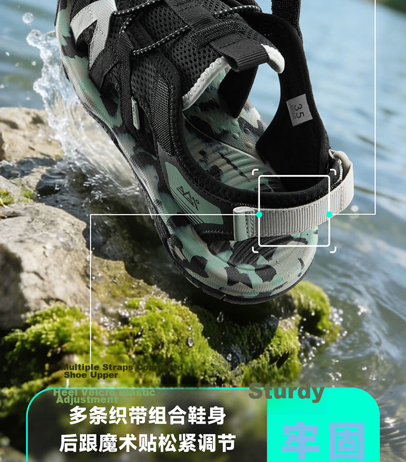 361° Kids Sandals 26 Summer Boys Girls Breathable Closed-Toe Anti-Collision Beach Frame Shoes Black Size 38 12