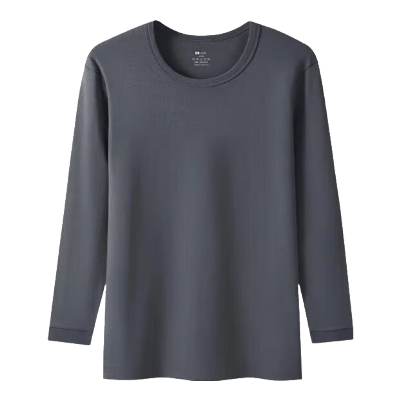 Bejirog Men's Autumn Thermal Underwear Top Thin 100% Cotton Warm Long Johns Sweater for Fall and Winter