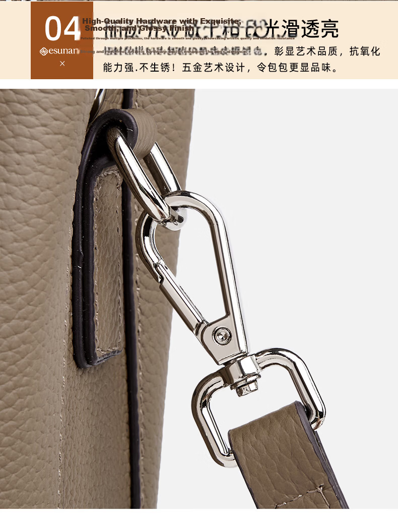 ESUNARTY Genuine Leather Bucket Bag Women 2026 New Handbag Boutique High-End Shoulder Crossbody Bag Birthday Gift for Women 14