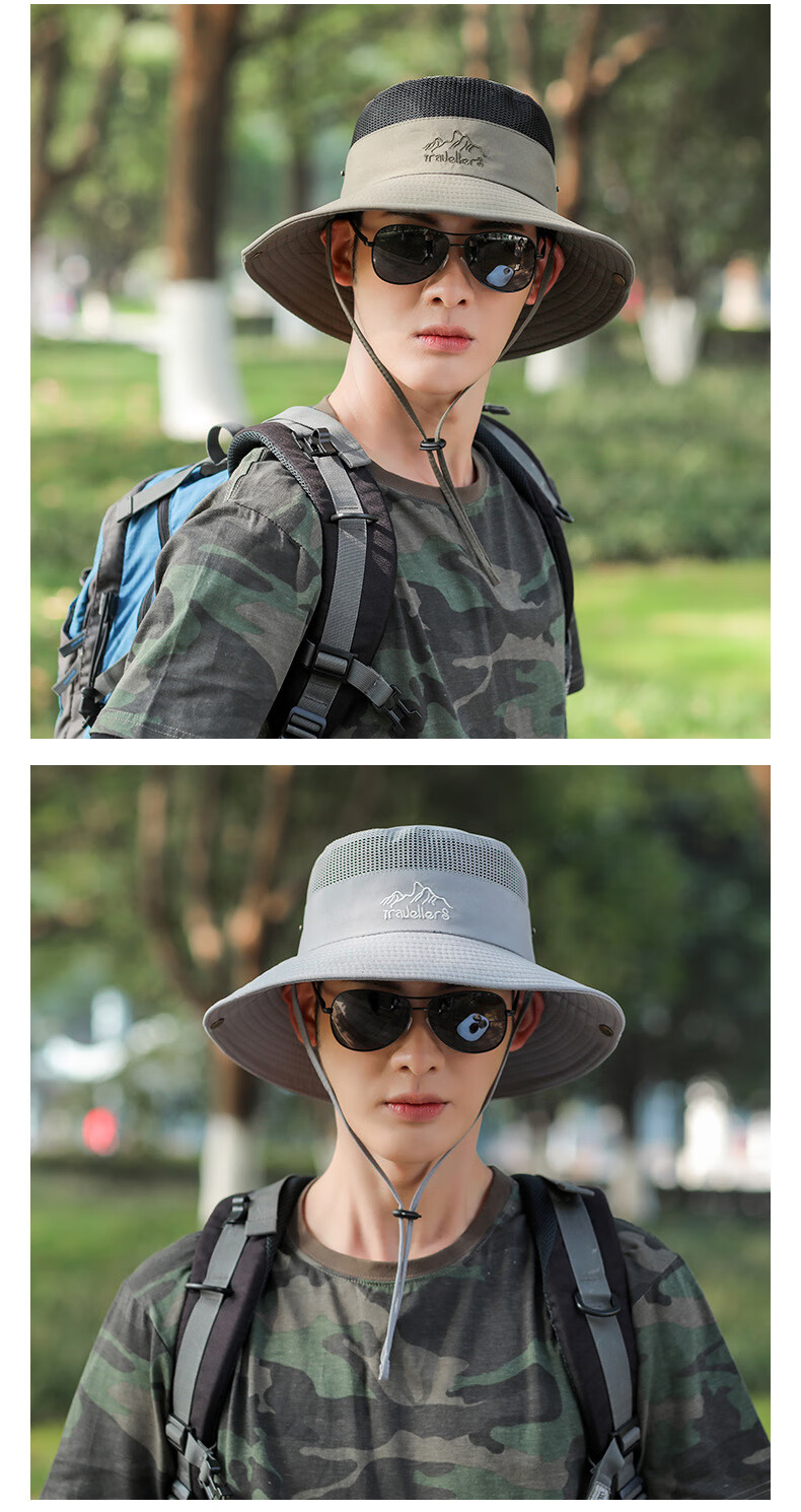 XUEXIMAN Men's Outdoor Fisherman Hat Foldable Sun Hat Fishing Cap for Men 18