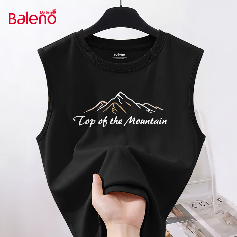 Baleno American Style Sleeveless Vest Men 2026 Summer Heavyweight Cotton Men's Fitness Sports Tank Top Youth Plus Size Sweatshirt 22