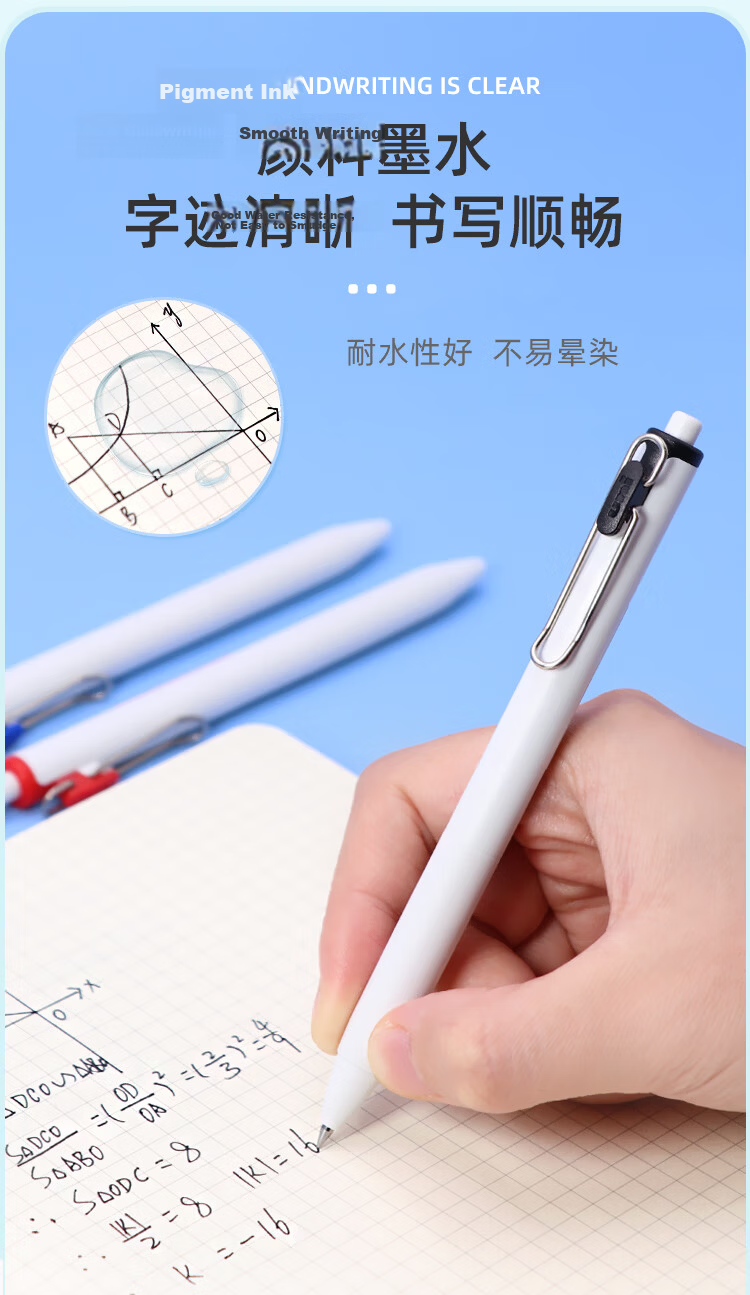 Uni-Mitsubishi Uni-Ball One Series, Small Concentric Core Blue Gel Pen, High Aesthetic Value, 0.5mm Blue Signing Pen UMN-S 5 Pieces 4