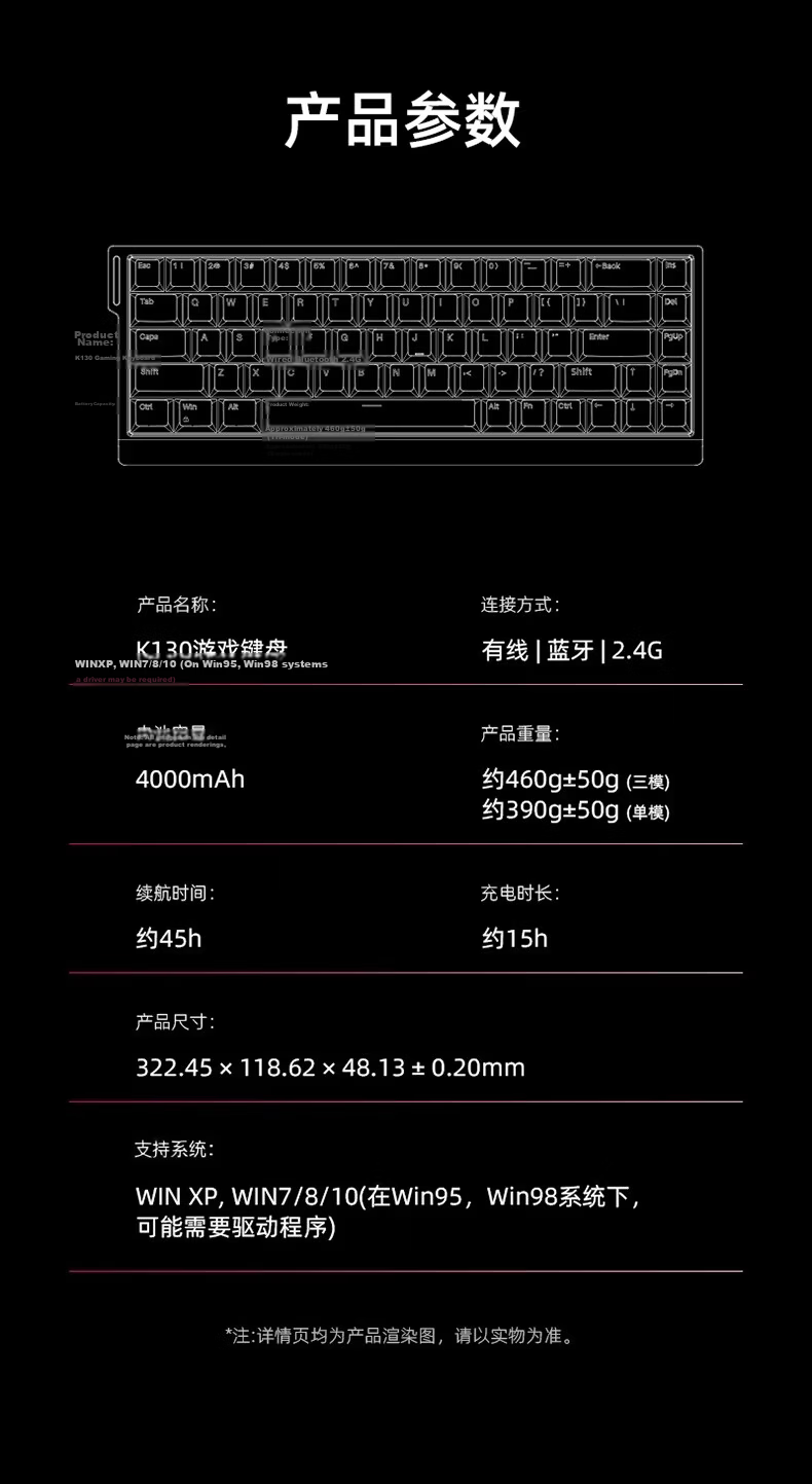 HP K130 Wired Quiet Mechanical Feel High-Value Portable 68-Key Keyboard for Women Office Laptop Gaming RGB Backlit Peripheral 16