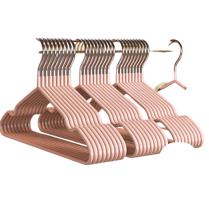 40,000 Kilometers Household Non-Slip Hanger Set, 20 Pink Dual-Use Dry and Wet Clothes Hangers