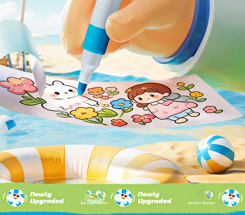 M&G 12-Color Washable Acrylic Markers for Kids Students Watercolor Pens Drawing Graffiti Birthday Graduation Gift APMT80L7 11