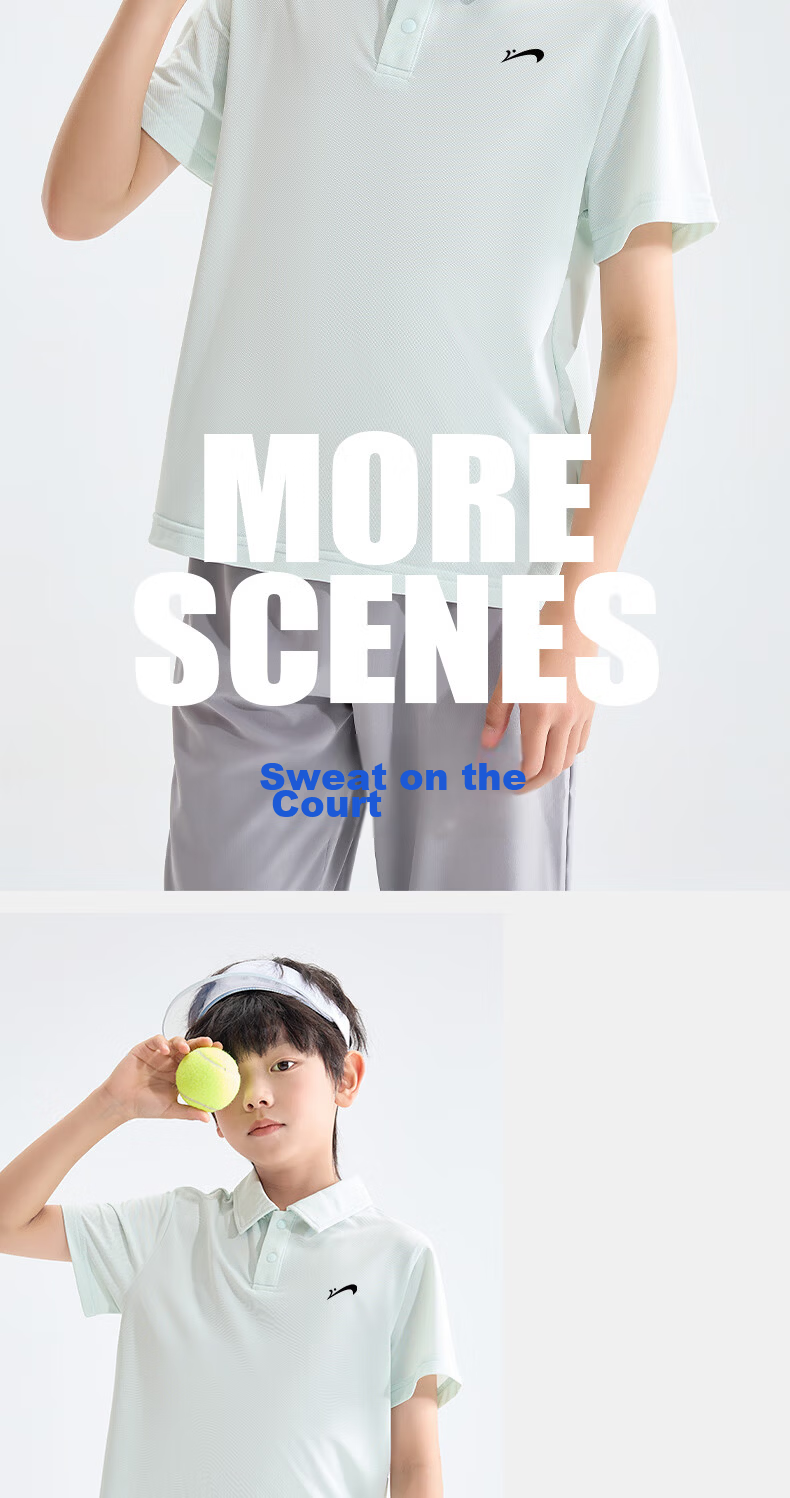Guirenniao Kids Summer Set Boys Short Sleeve Polo Shirt Breathable Thin Two-Piece Sportswear 11