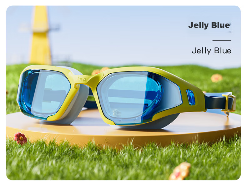 JEEP Kids Swimming Goggles Unisex Anti-Fog Waterproof Clear Vision Youth Professional Training Swim Glasses Lake Blue Plano 13