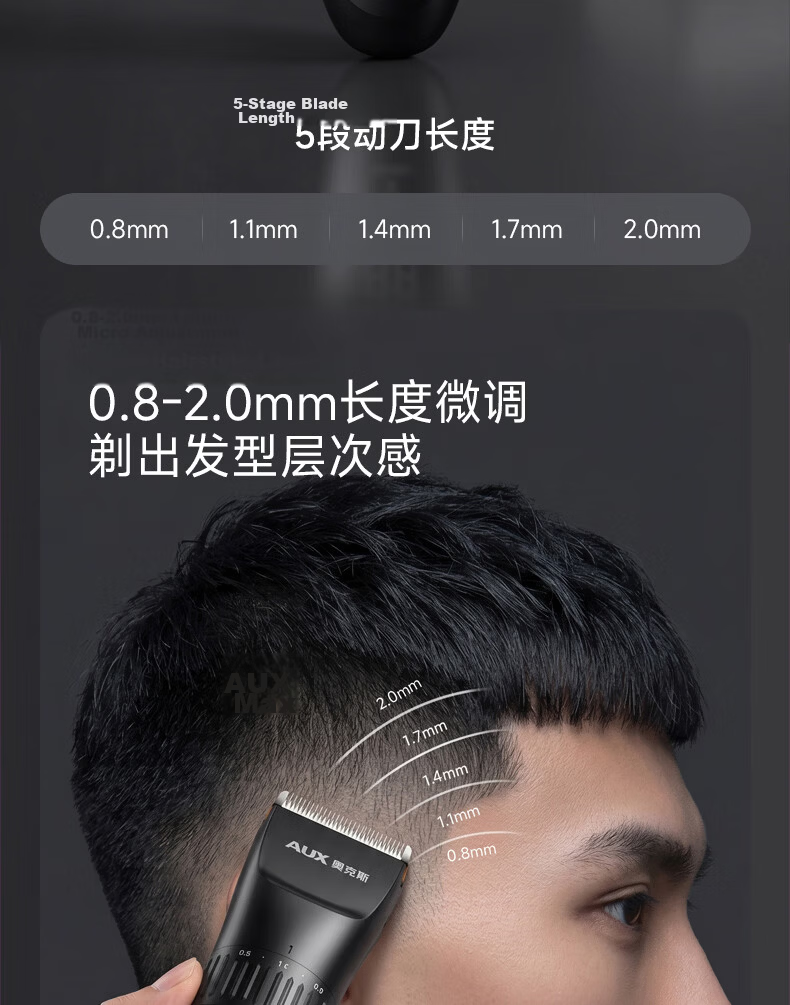 AUX Electric Hair Clipper Adult and Kids Hair Trimmer Home Use Haircut Tool Men's Haircut Electric Trimmer Family Universal Set Holiday Gift 13
