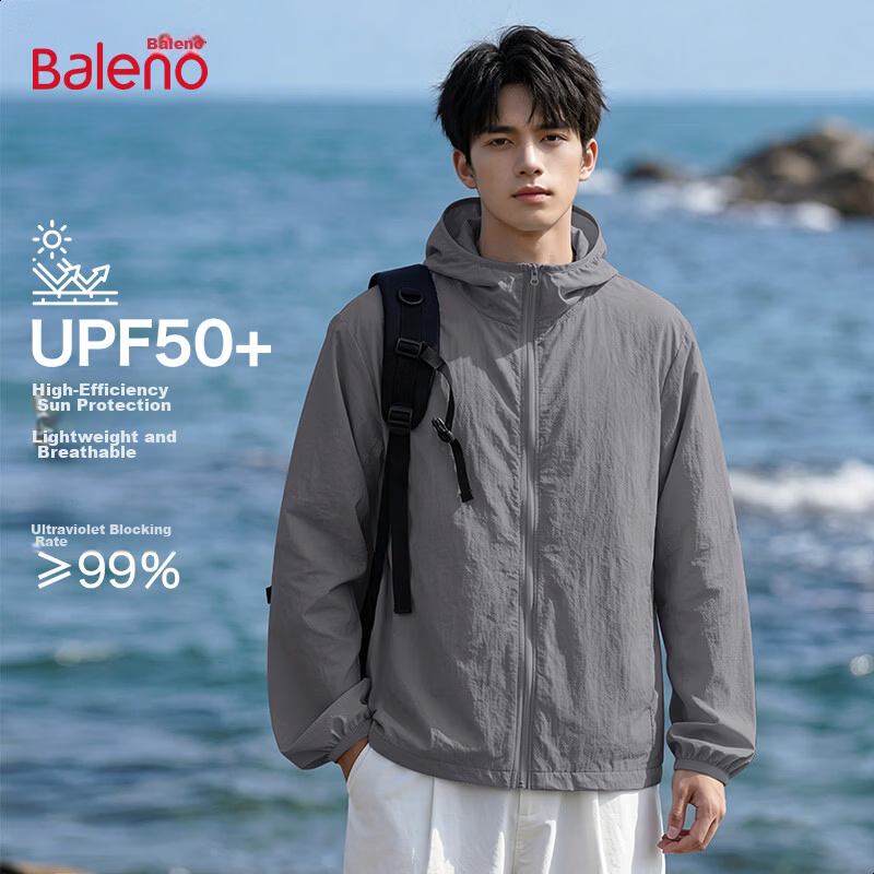 Baleno Men's Sunscreen Jacket 2026 Summer New Woven Long Sleeve UV Protection Coat UPF50+ Trendy