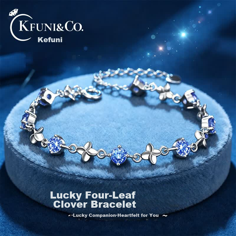 Kefuni Lucky Four-Leaf Clover Bracelet for Women 2026 New Niche Light Luxury High-End Birthday Qixi Festival Gift for Girlfriend