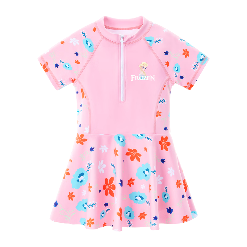 Disney Girls' One-Piece Swimsuit with Pleated Skirt Summer New SF240149 Pink Size 130