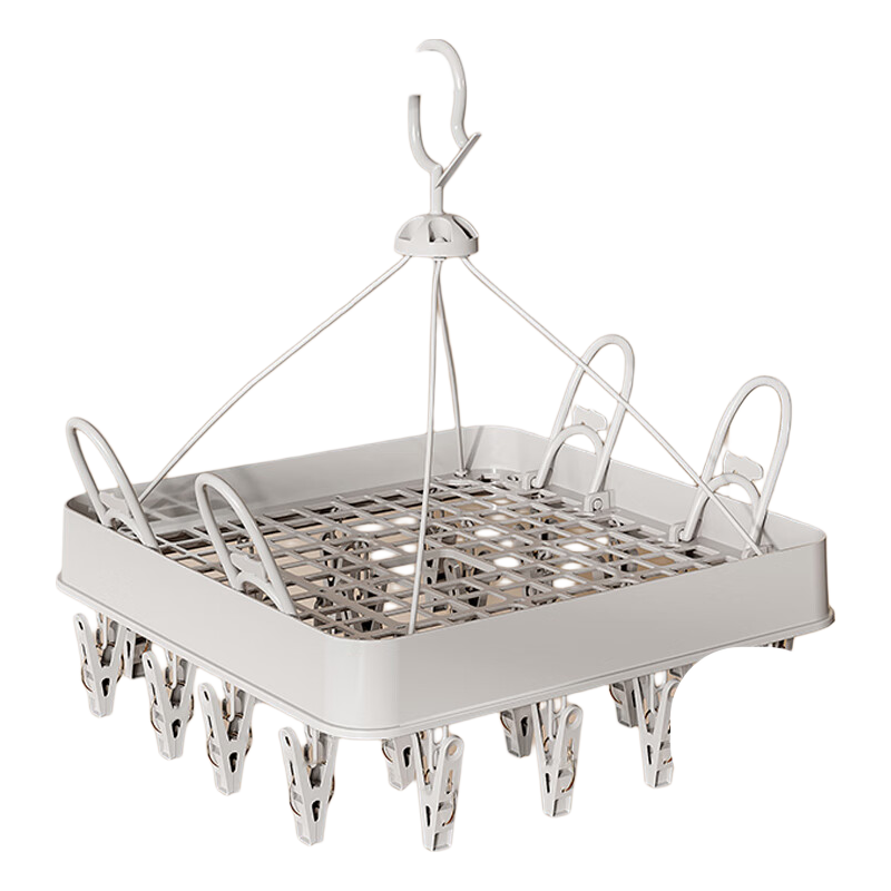 40,000 KM Socks Drying Rack Household Balcony Storage Multi-Functional Underwear Clips Windproof Clothes Hanger