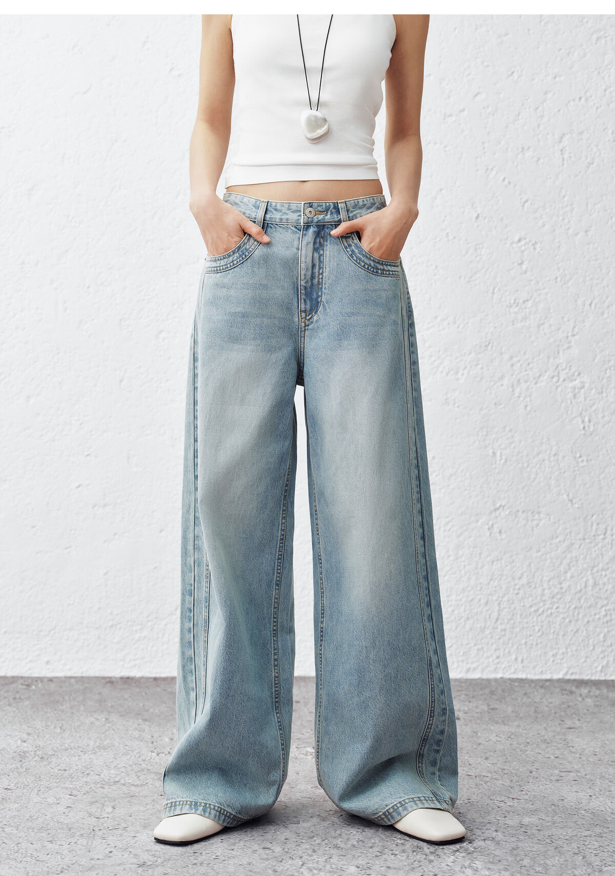 Taipingniao Women's Jeans, Autumn Straight-Leg Pants, Fashionable Casual Versatile Commuter Style, Denim Dark Blue, Size L 71