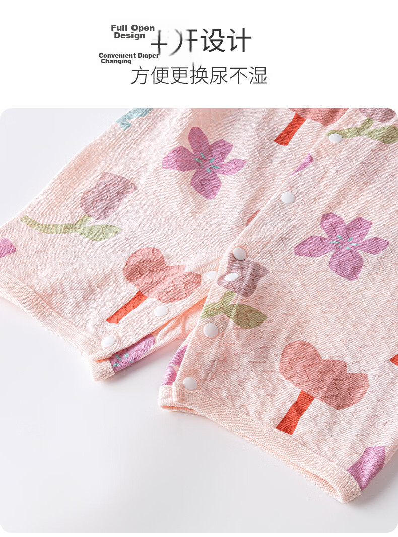 Tonglian Chuxin [Ice Silk Cotton] Baby Romper 2026 Summer New Short Sleeve Newborn Jacquard Mesh Onesie 12